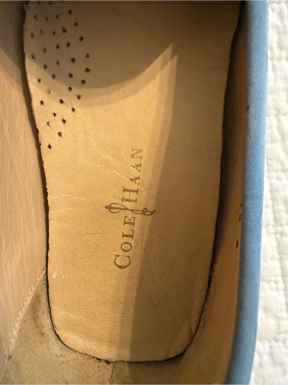 Cole Haan Women’s Sky Blue Leather Penny Loafers Driving Moccasins 8.5 - Picture 6 of 9